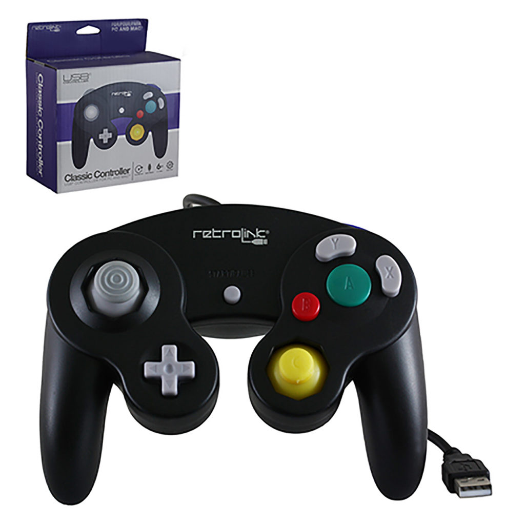 PC - Controller - Wired - Gamecube Style - USB Controller for PC & Mac - Black (Retrolink)